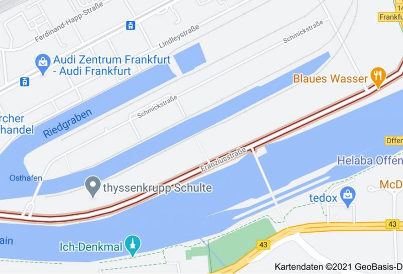 Franziusstraße Frankfurt am Main - Google Maps