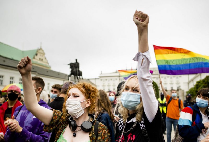 "No more!" - anti-discrimination march of LGBTQ+ members & supporters walked on August 30, 2020 through Warsaw's city center to end up at the Presidential Palace in Poland